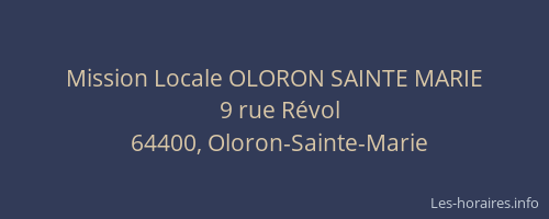 Mission Locale OLORON SAINTE MARIE