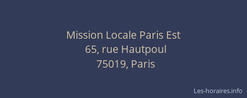Mission Locale Paris Est