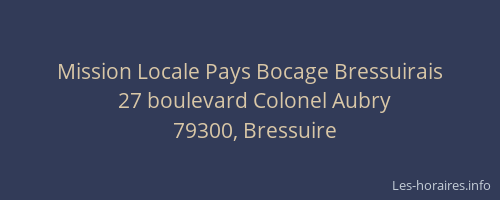 Mission Locale Pays Bocage Bressuirais