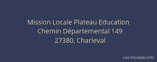 Mission Locale Plateau Education