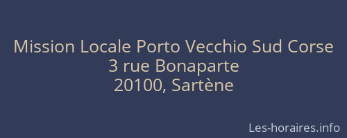 Mission Locale Porto Vecchio Sud Corse
