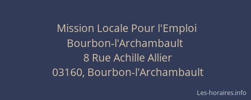Mission Locale Pour l'Emploi Bourbon-l'Archambault