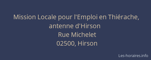 Mission Locale pour l'Emploi en Thiérache, antenne d'Hirson