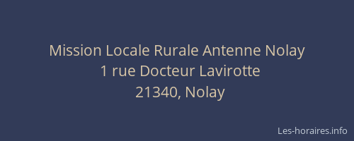 Mission Locale Rurale Antenne Nolay