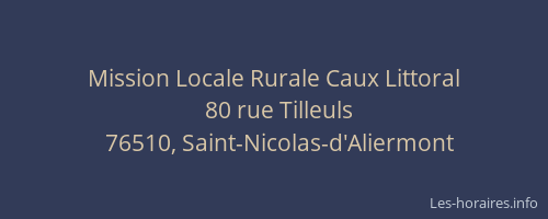 Mission Locale Rurale Caux Littoral