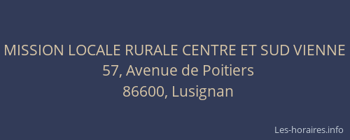 MISSION LOCALE RURALE CENTRE ET SUD VIENNE