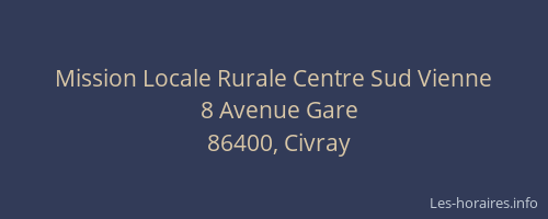 Mission Locale Rurale Centre Sud Vienne