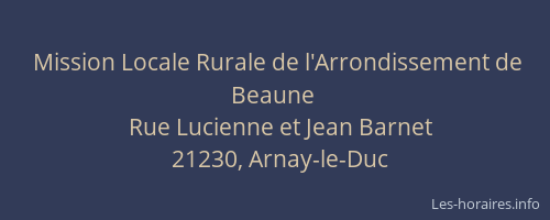 Mission Locale Rurale de l'Arrondissement de Beaune