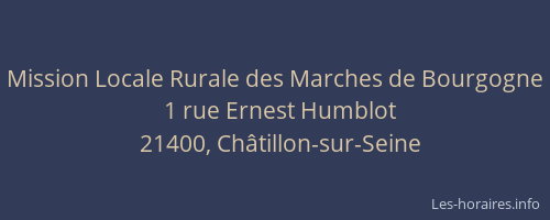 Mission Locale Rurale des Marches de Bourgogne