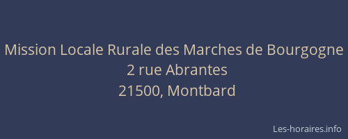 Mission Locale Rurale des Marches de Bourgogne