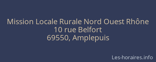 Mission Locale Rurale Nord Ouest Rhône