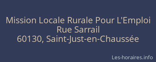 Mission Locale Rurale Pour L'Emploi