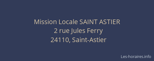Mission Locale SAINT ASTIER