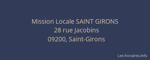 Mission Locale SAINT GIRONS
