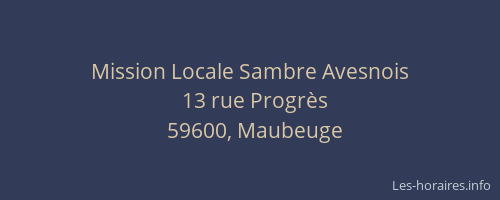 Mission Locale Sambre Avesnois