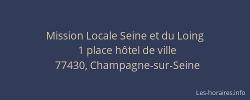 Mission Locale Seine et du Loing