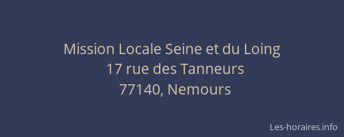 Mission Locale Seine et du Loing