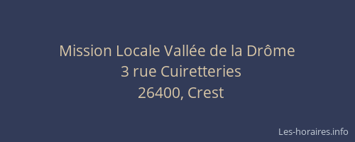 Mission Locale Vallée de la Drôme