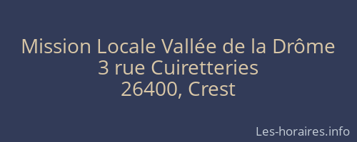 Mission Locale Vallée de la Drôme