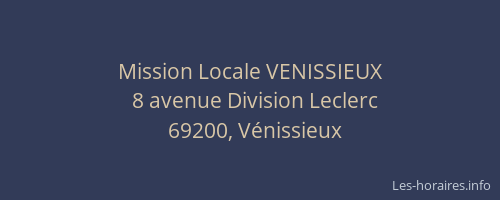 Mission Locale VENISSIEUX