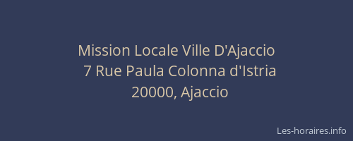 Mission Locale Ville D'Ajaccio