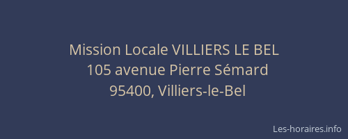 Mission Locale VILLIERS LE BEL