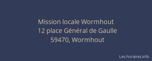 Mission locale Wormhout