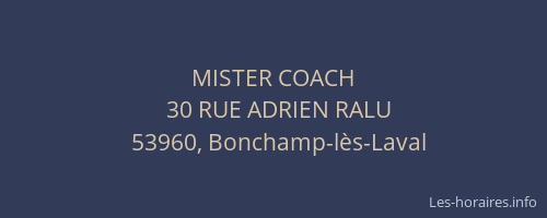 MISTER COACH