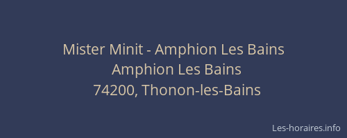 Mister Minit - Amphion Les Bains