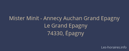 Mister Minit - Annecy Auchan Grand Epagny