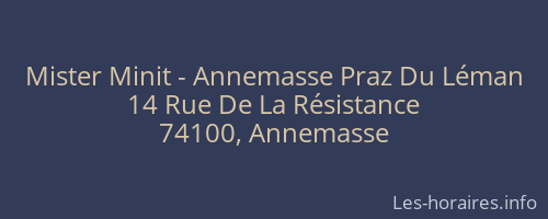Mister Minit - Annemasse Praz Du Léman