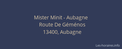 Mister Minit - Aubagne