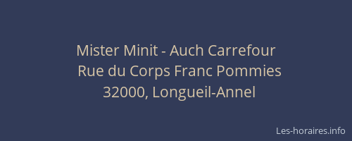 Mister Minit - Auch Carrefour