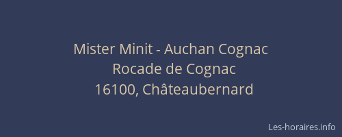 Mister Minit - Auchan Cognac