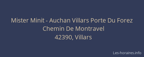 Mister Minit - Auchan Villars Porte Du Forez