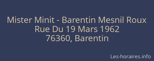 Mister Minit - Barentin Mesnil Roux