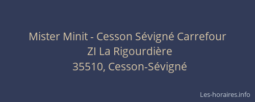 Mister Minit - Cesson Sévigné Carrefour