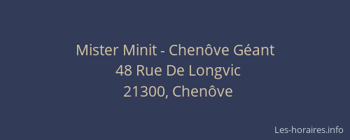 Mister Minit - Chenôve Géant