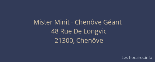 Mister Minit - Chen&ocirc;ve G&eacute;ant