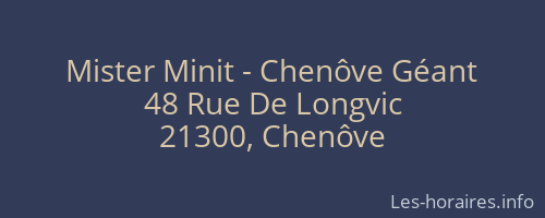 Mister Minit - Chenôve Géant