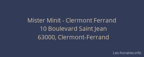 Mister Minit - Clermont Ferrand