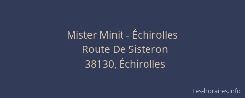 Mister Minit - Échirolles