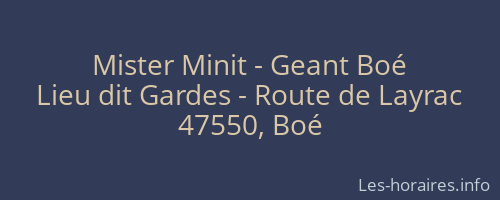 Mister Minit - Geant Boé