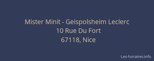 Mister Minit - Geispolsheim Leclerc