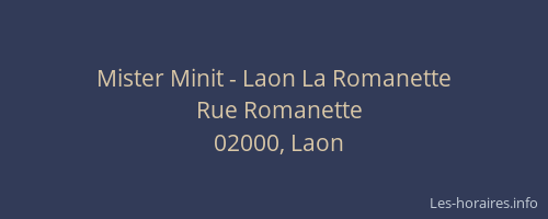Mister Minit - Laon La Romanette