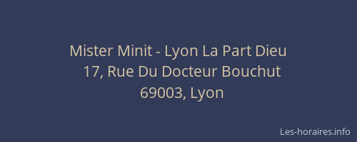 Mister Minit - Lyon La Part Dieu