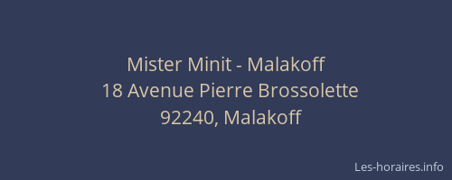 Mister Minit - Malakoff