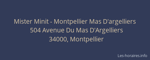 Mister Minit - Montpellier Mas D'argelliers