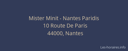 Mister Minit - Nantes Paridis