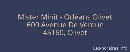 Mister Minit - Orléans Olivet